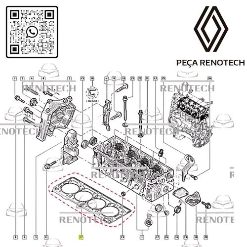 110440245R - JUNTA DO CABECOTE - MOTOR 1.6 8V K7M - FLEX - A PARTIR DE 2010 - SANDERO II  SANDERO  LOGAN II  LOGAN-s